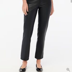 JCrew Full-length straight-leg pant faux leather